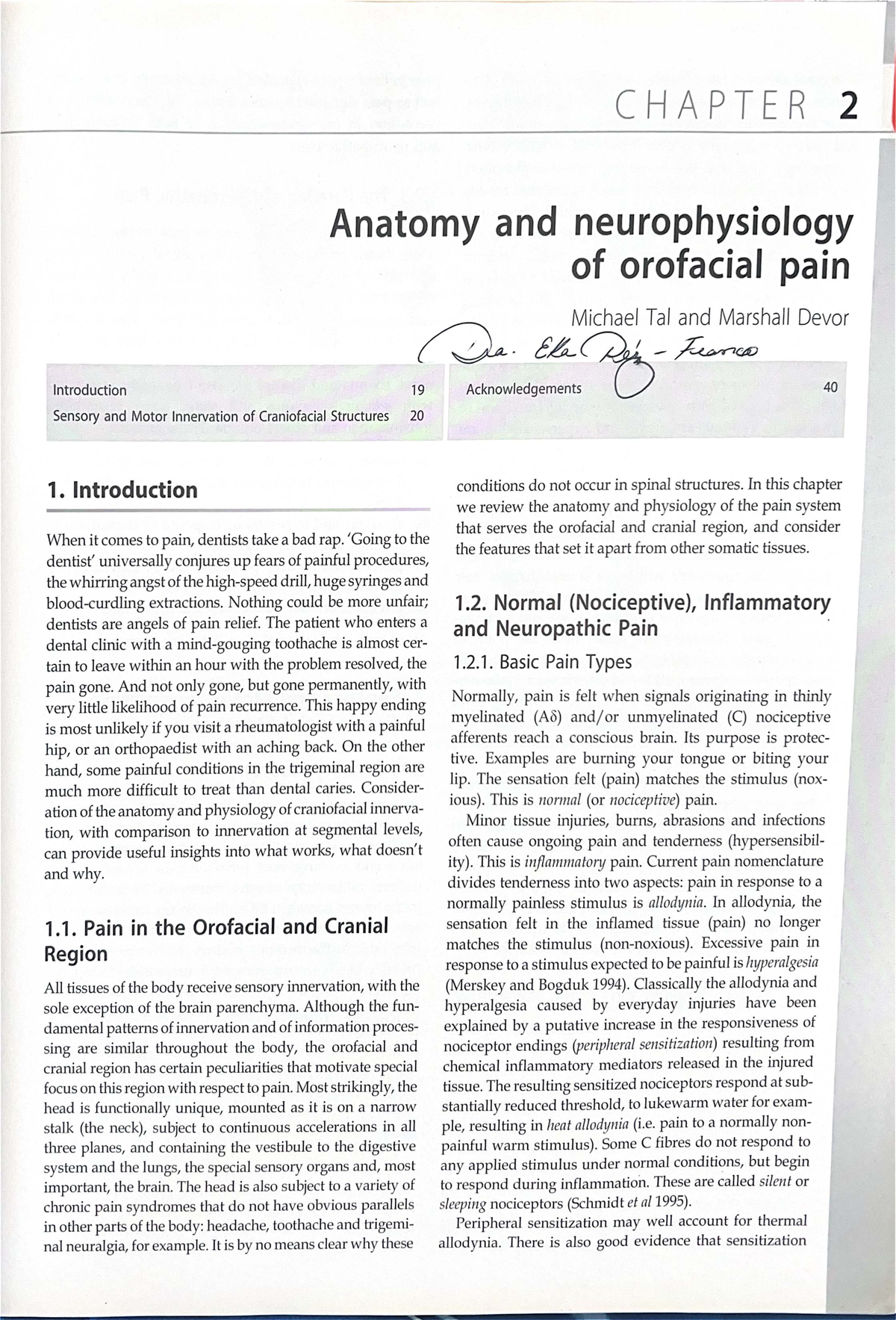 CHAPTER 2 - Anatomy and Neurophysiology of Orofacial Pain (19 Dia ...