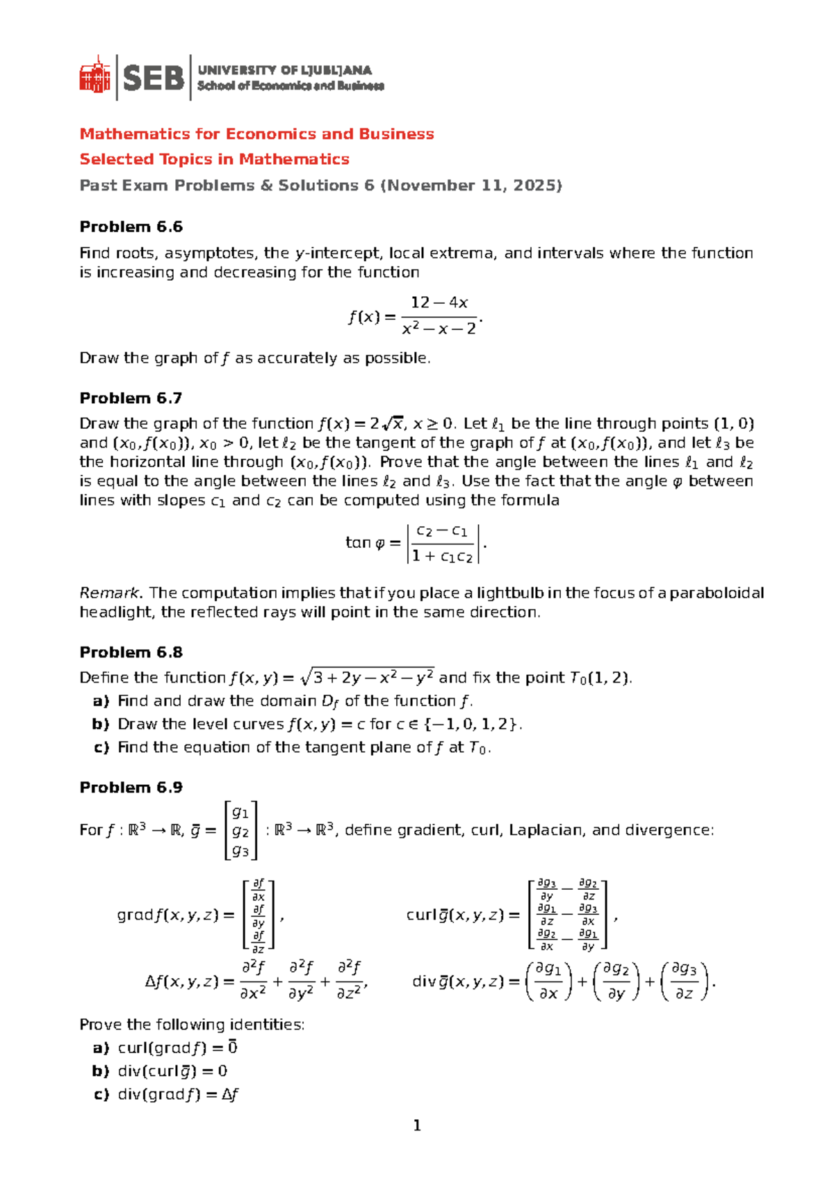 Math25 Final Exam Solutions: Selected Topics in Mathematics - Studocu