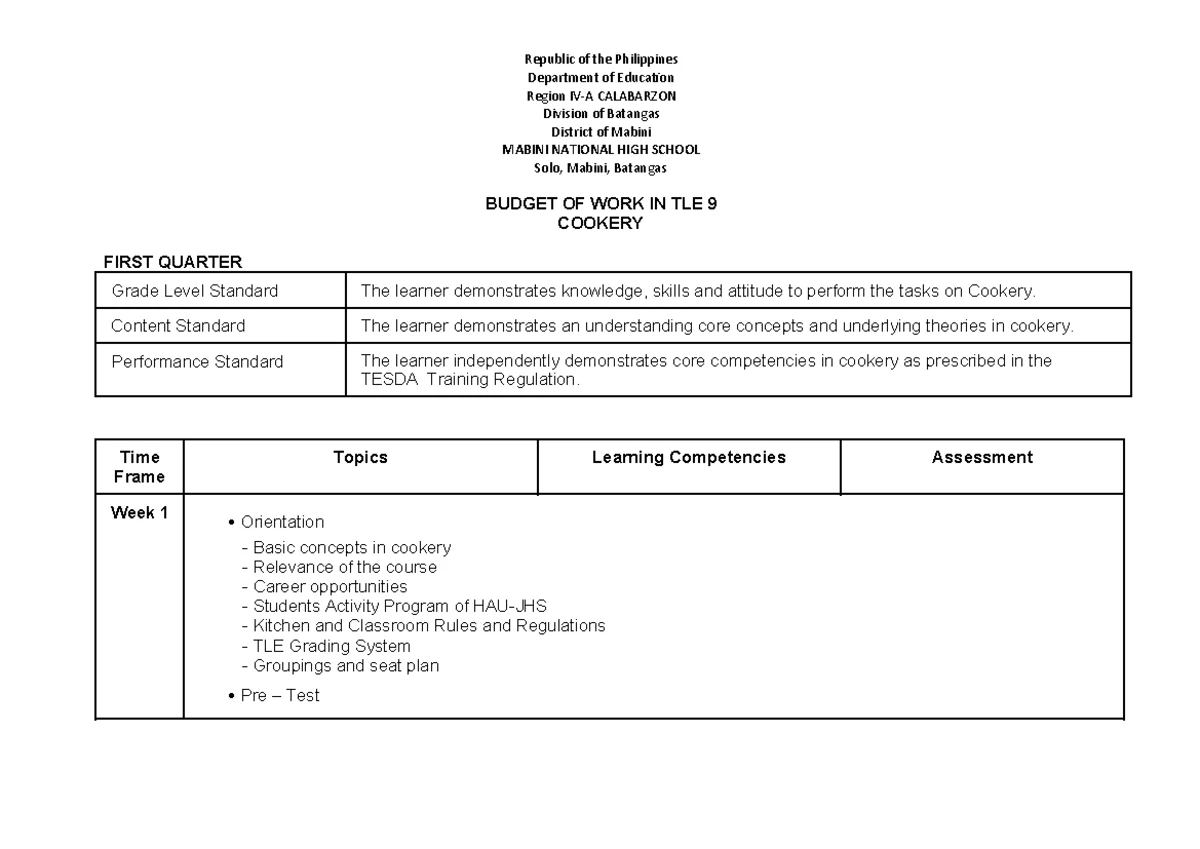 3rd Periodical Test TLE 7: Carpentry Safety & Tools Assessment - Studocu