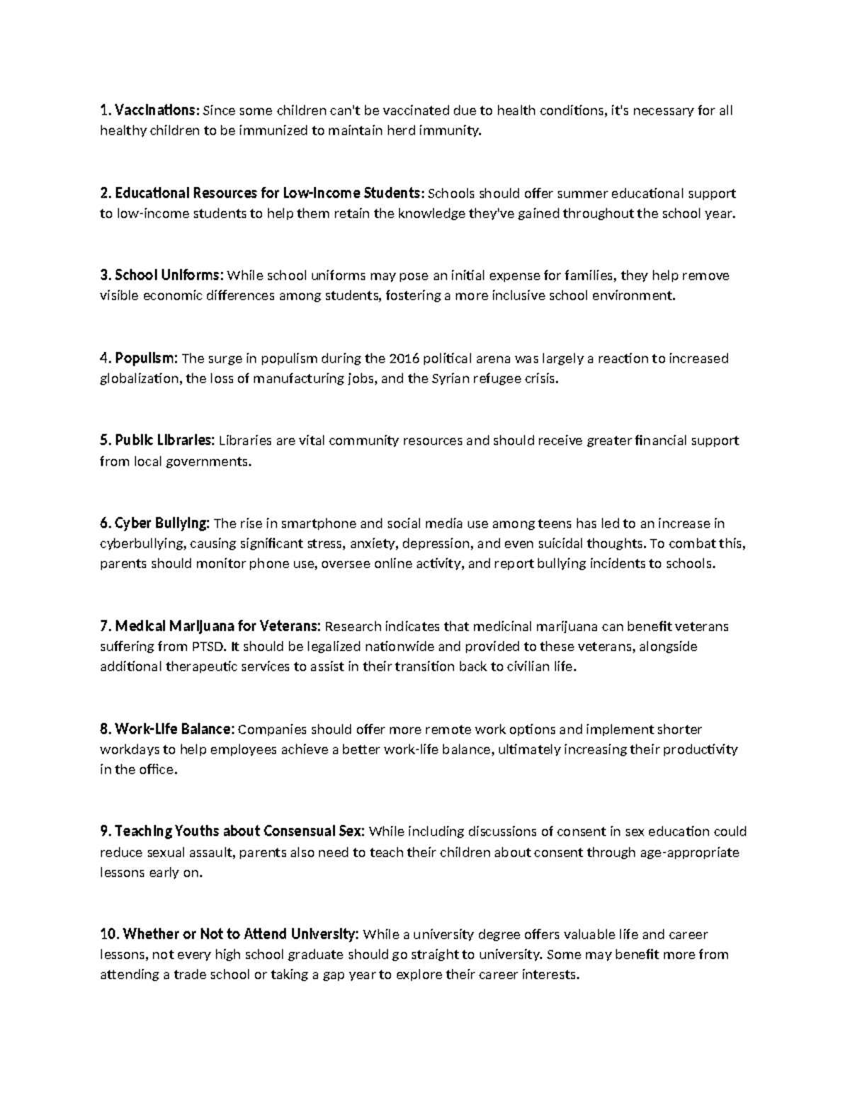 Research Thesis Examples: Key Topics in Contemporary Issues - Studocu