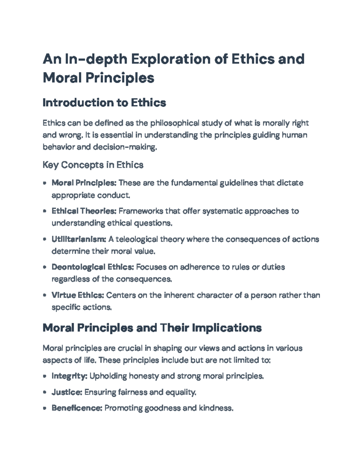 Ethics and Moral Principles: A Comprehensive Guide to Theories and ...