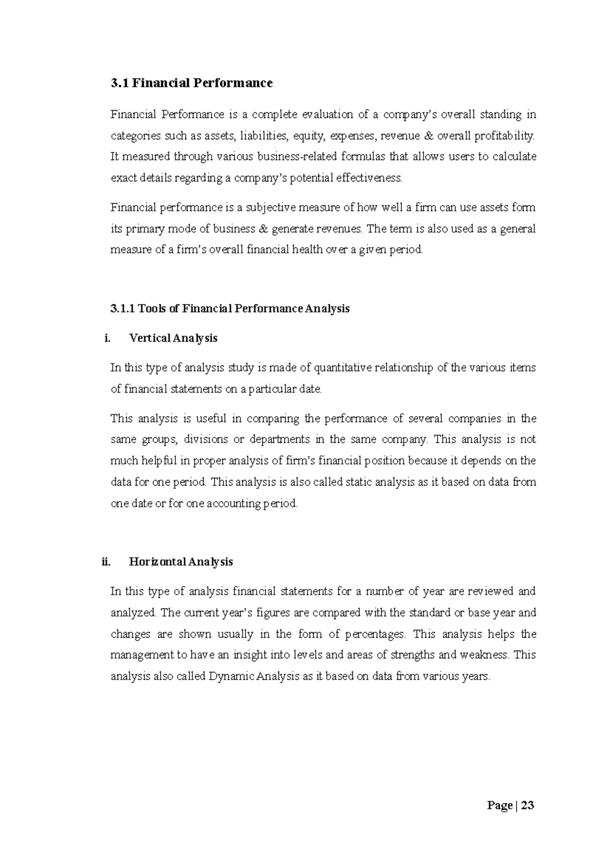 Chapter 3 - Financial Performance Analysis (Course Code: 6) - Studocu