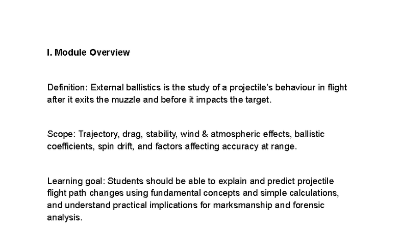 External Ballistics Overview: Key Concepts & Practical Implications ...