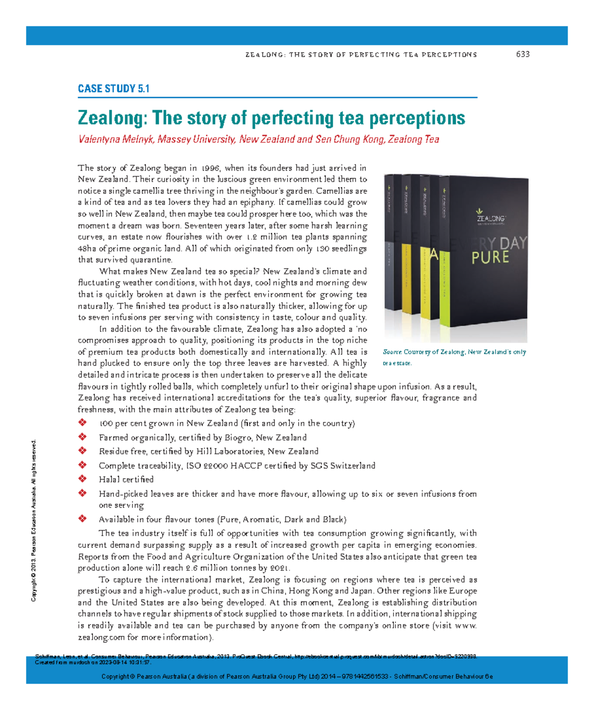 Zealong 633 - Case Study on Perfecting Tea Perceptions - Studocu
