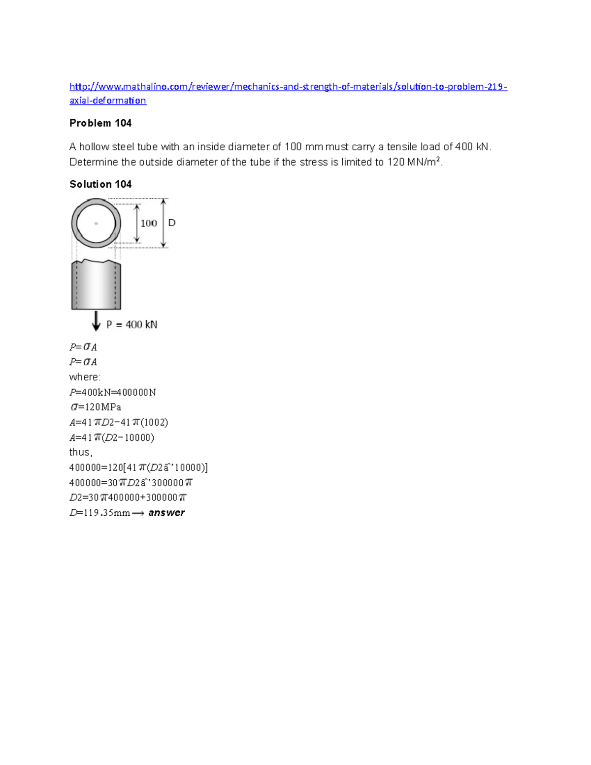 Strength of Materials Exam Problems Solutions (ME 301) - Studocu
