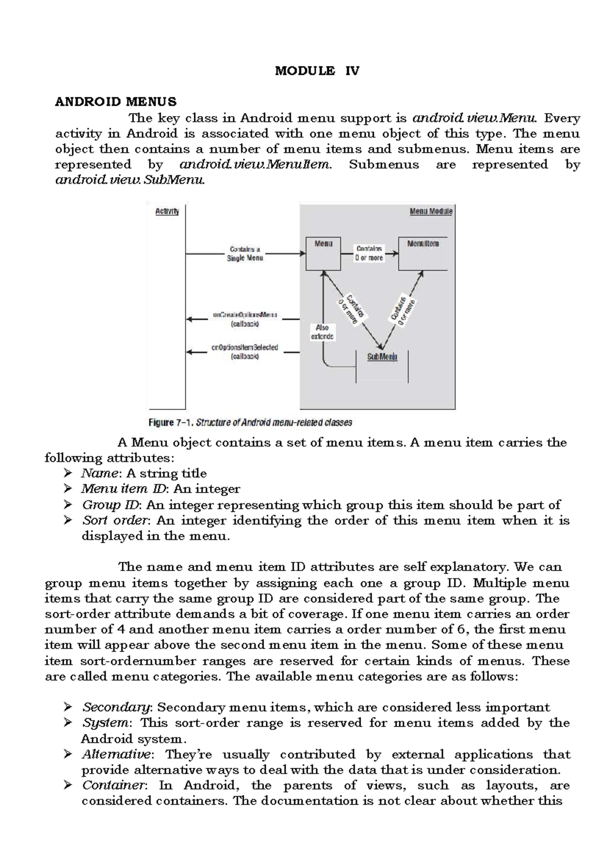 Android Programming Module 4 Study Notes & Review - Studocu