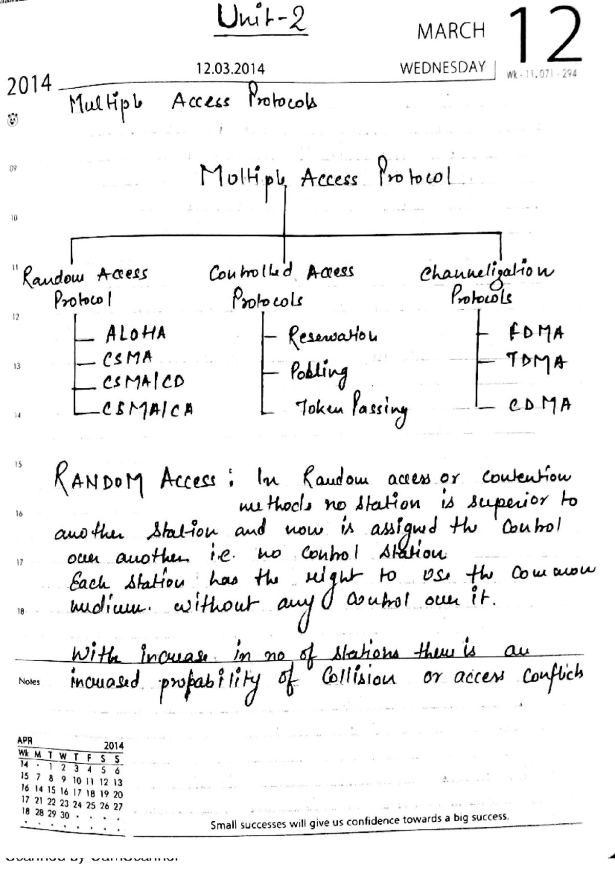 CN UNIT 2 PART 1 - Multiple Access Protocols Notes - Studocu