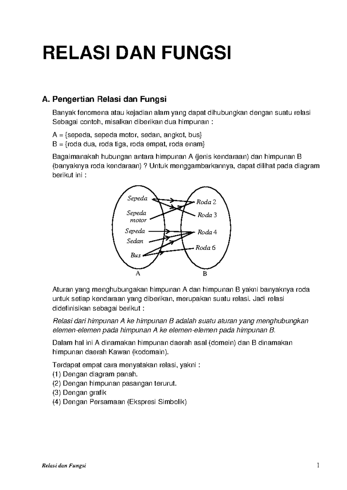 01-Relasi dan Fungsi: Pengertian, Cara Menyatakan, dan Contoh Soal ...