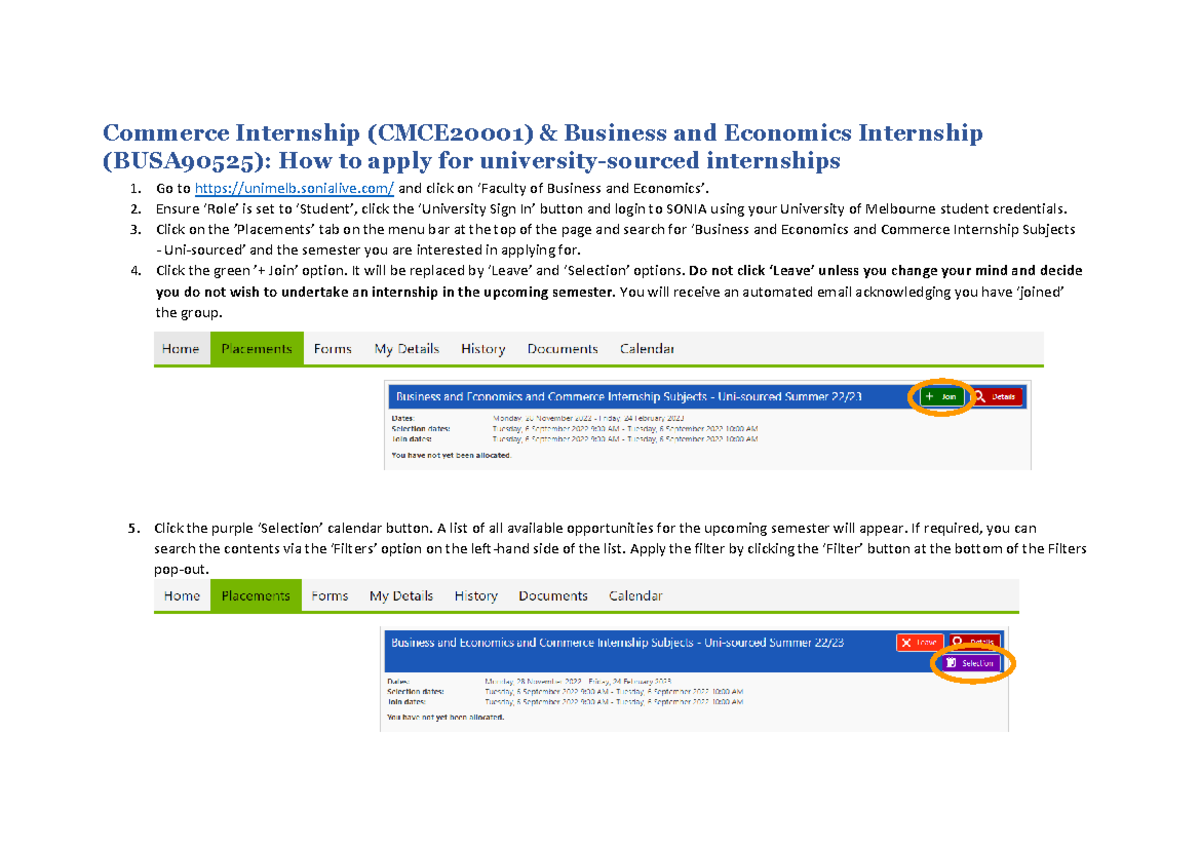 BUSA90525: How to Apply for Commerce Internships - Step-by-Step Guide ...