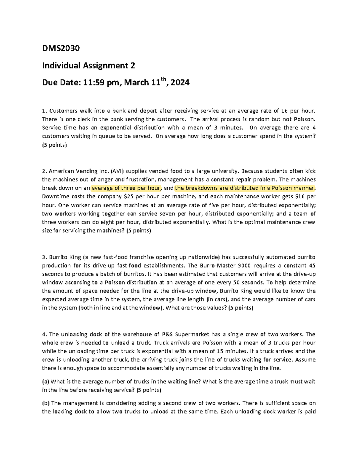 Assignment 2 - lecture note - DMS Individual Assignment 2 Due Date: 11: ...