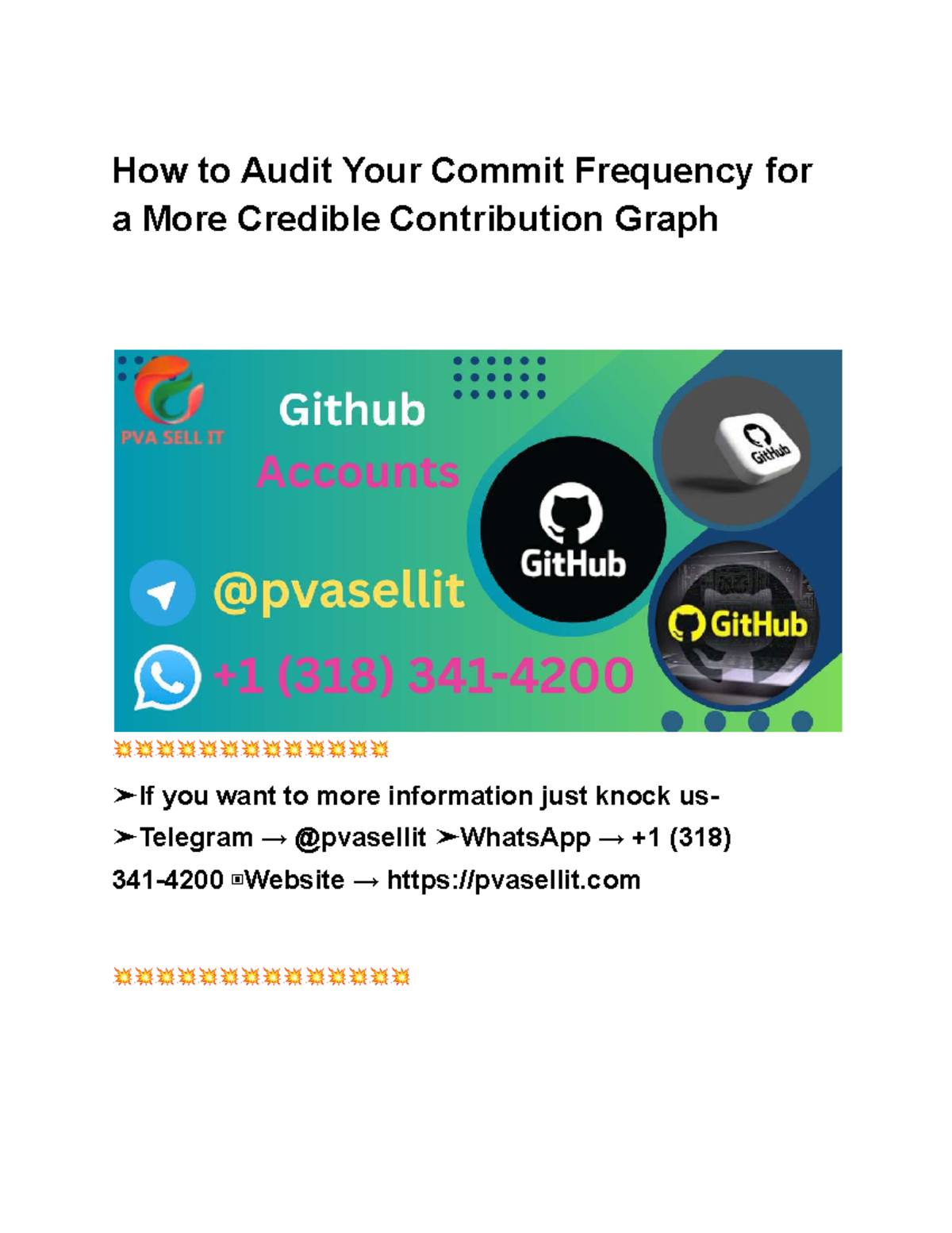 Optimizing Commit Frequency for a Credible Contribution Graph - Studocu
