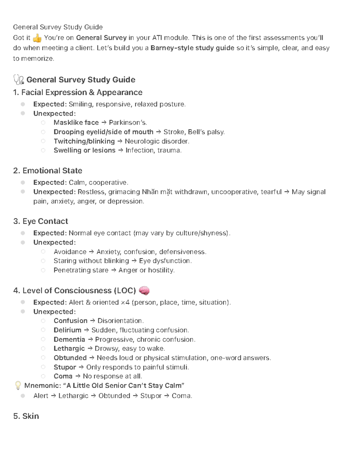 General Survey Study Guide for ATI Assessment - Studocu