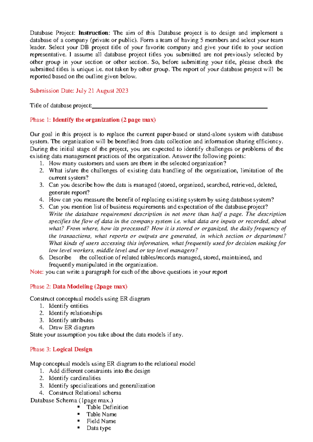 DB Systems Project Instruction 2023 Summer - Database Project ...