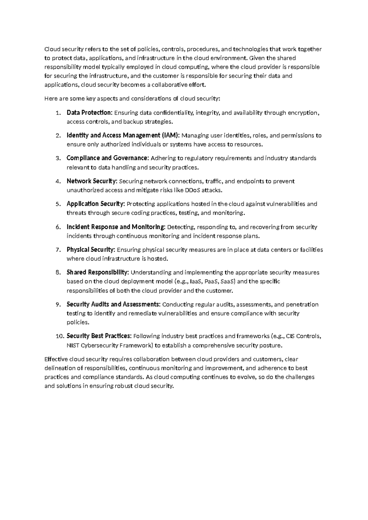 Cloud Security: Policies, Practices, and Responsibility in Cloud ...