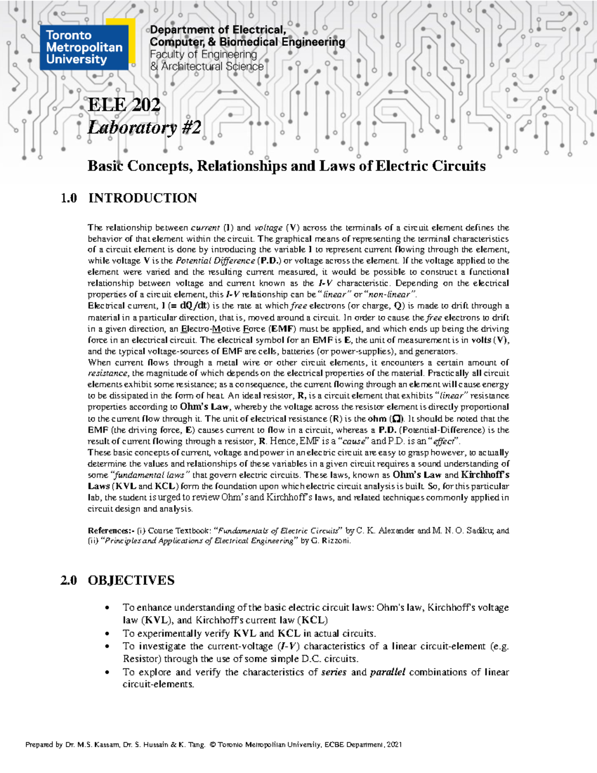 ELE 202 Laboratory: Basic Concepts of Electric Circuits and Laws - Studocu