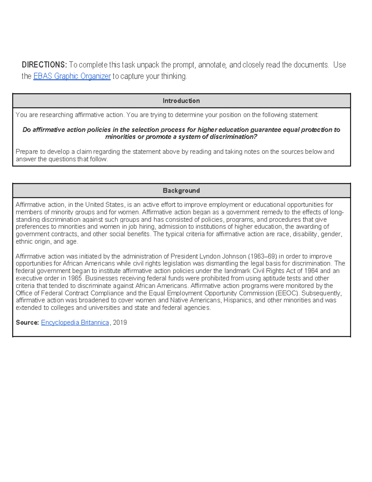 Copy of New EBAS on Affirmative Action - DIRECTIONS: To complete this ...