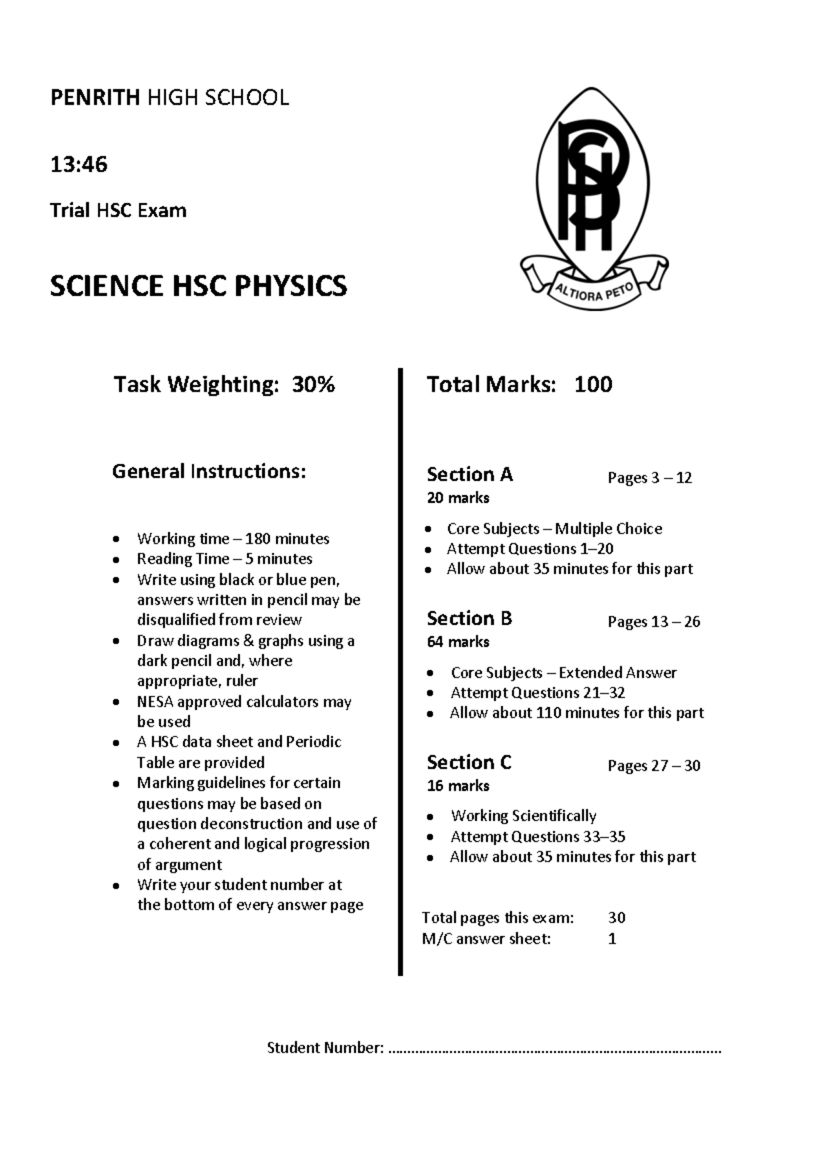 JRAHS 2020 Physics HSC Trial Exam Questions & Solutions - Studocu
