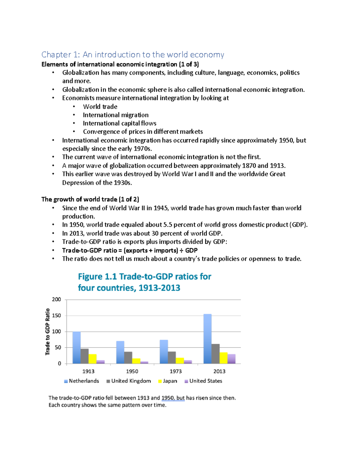 Econ final notes - Chapter 1: An introduction to the world economy ...