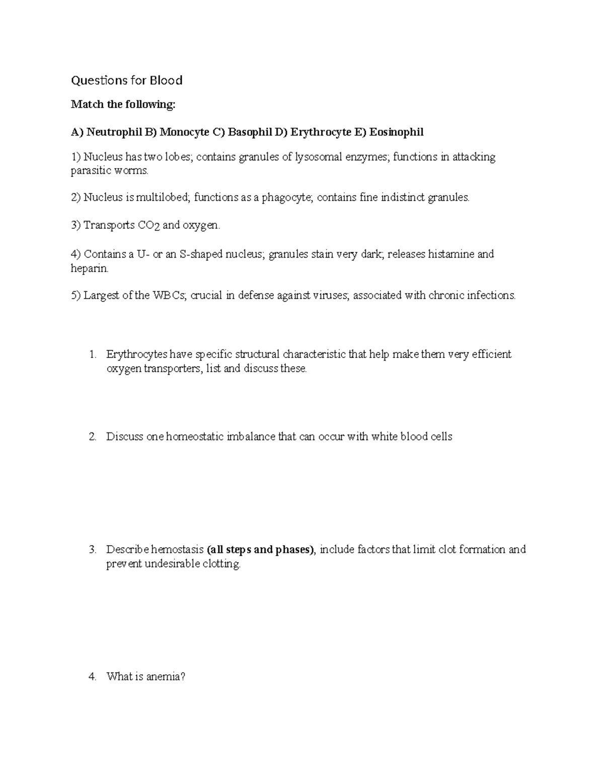 Questions for Blood and Heart: A Study Guide - Studocu
