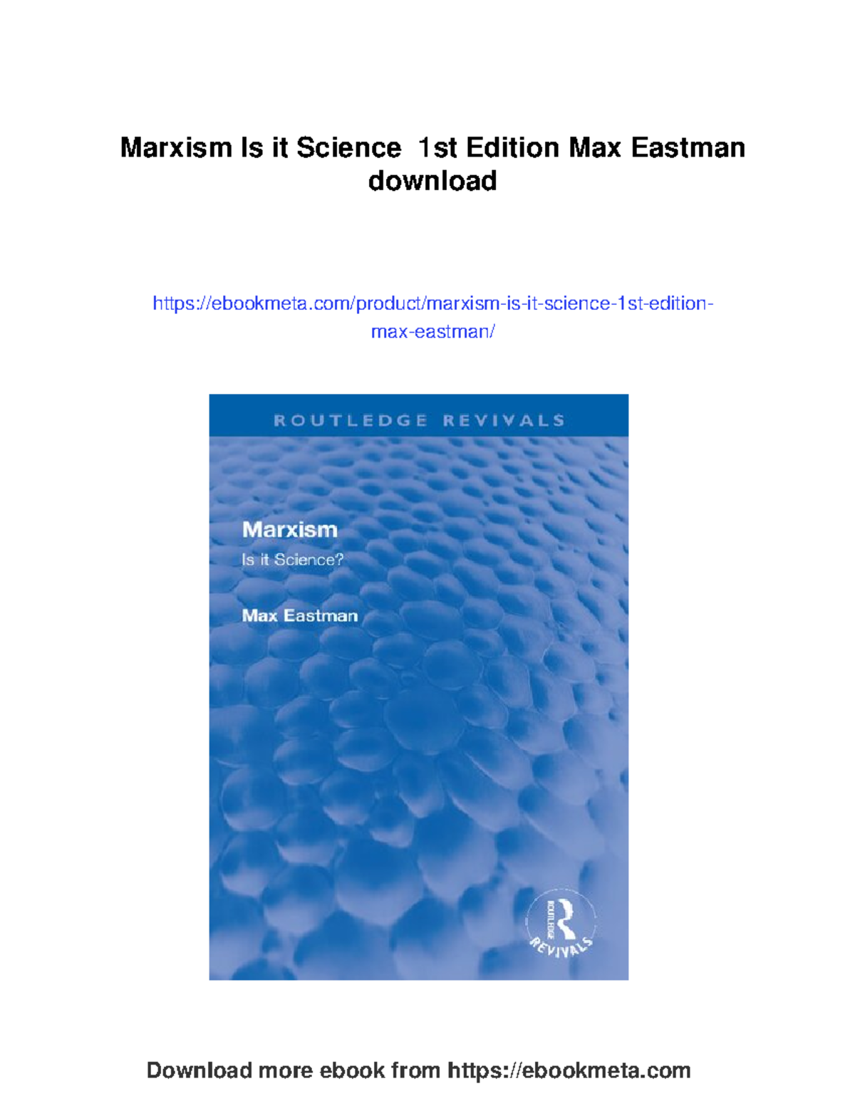 Marxism: Is it Science? - Insights from Max Eastman's Work - Studocu