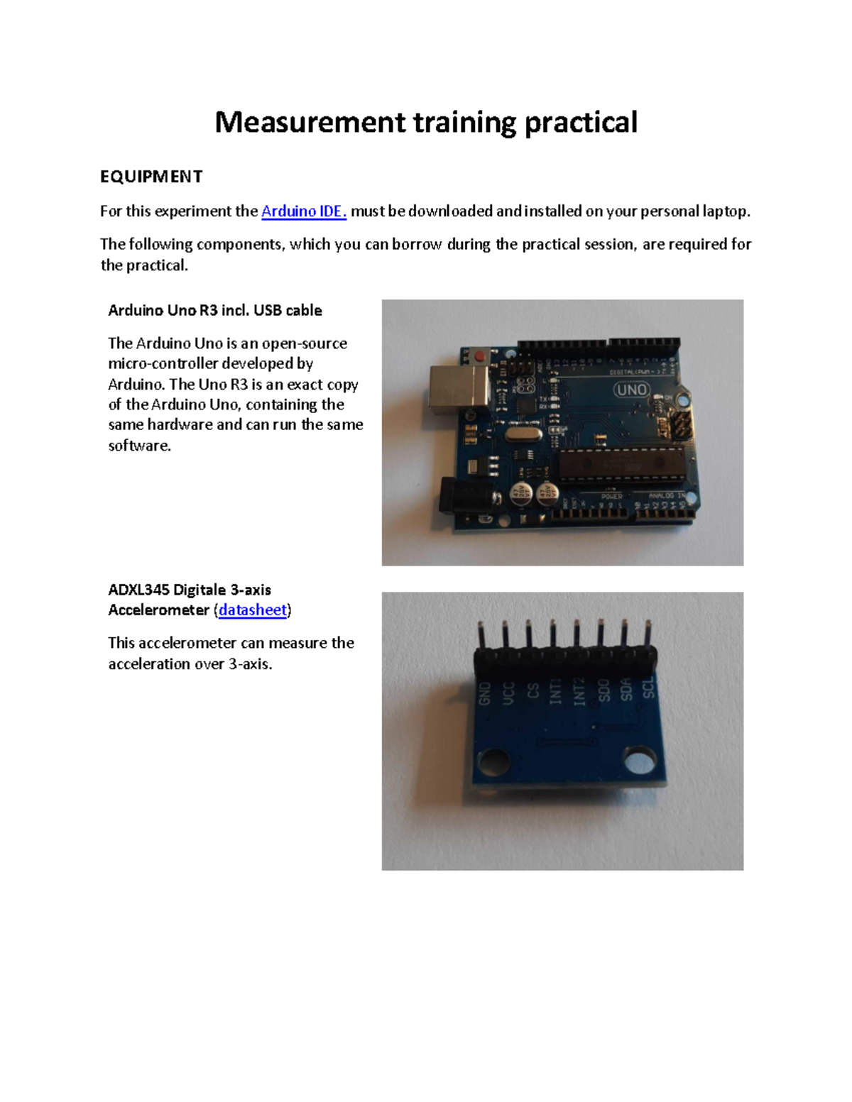 Measurement Training Practical - Final Version for Arduino Sensors ...