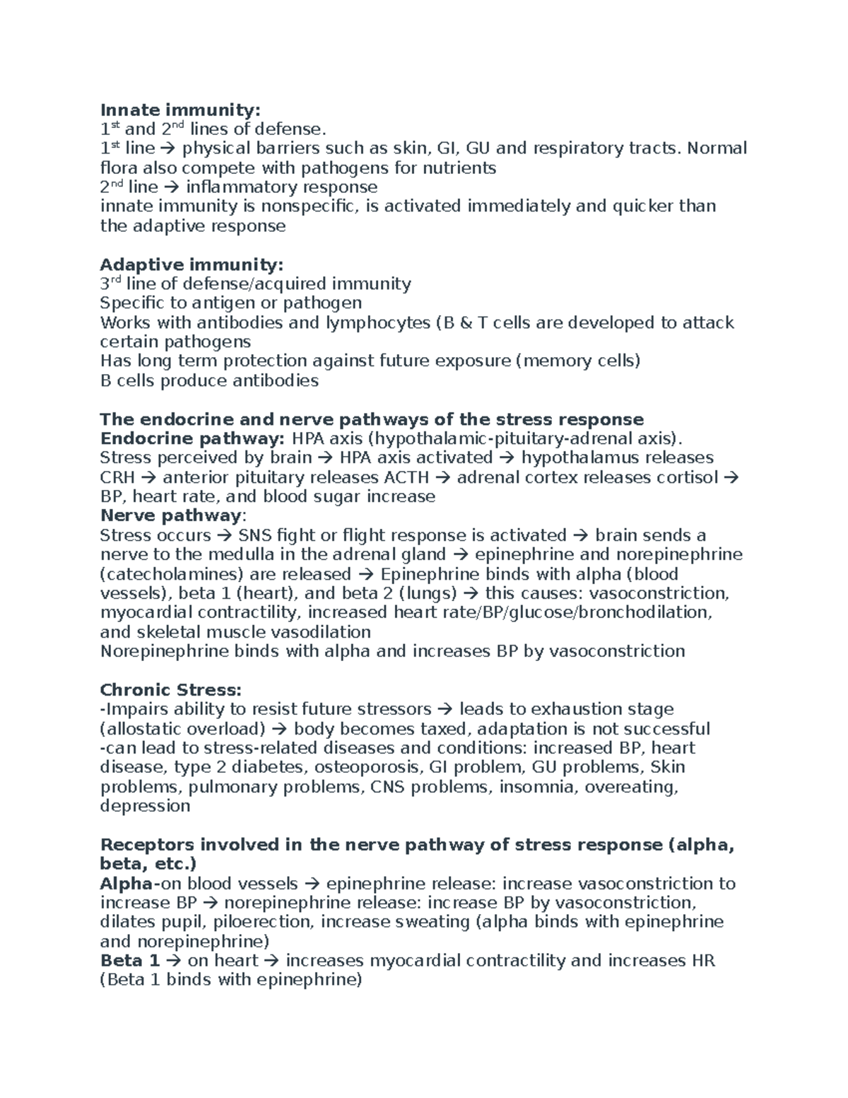 Final study guide patho test 2 - Innate immunity: 1 st and 2nd lines of ...