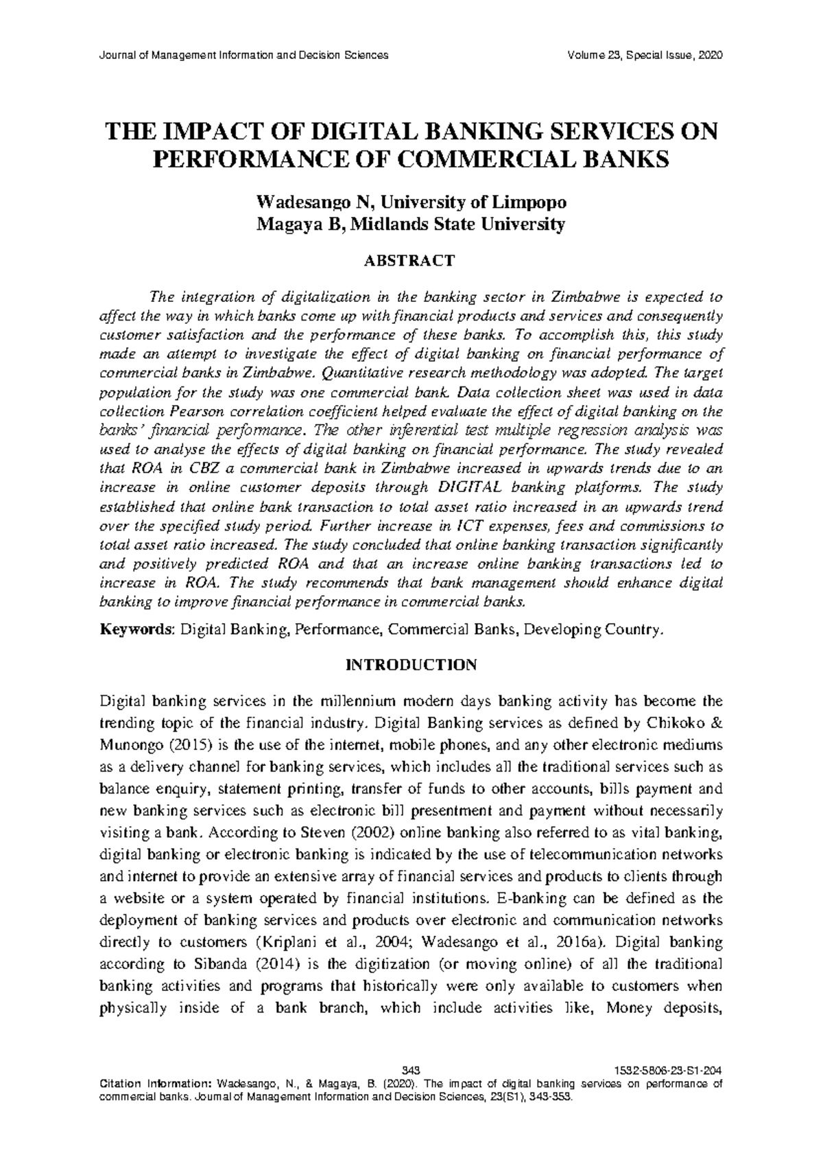 THE Impact OF Digital Banking Services ON Performance OF Commercial ...
