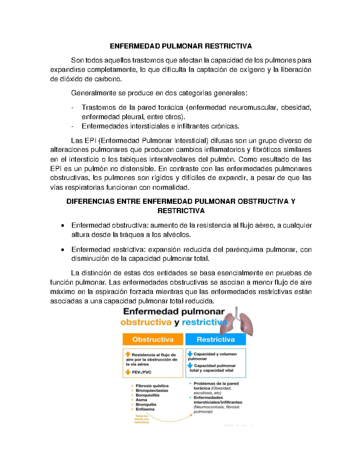 Enfermedad Pulmonar Restrictiva - ENFERMEDAD PULMONAR RESTRICTIVA Son ...
