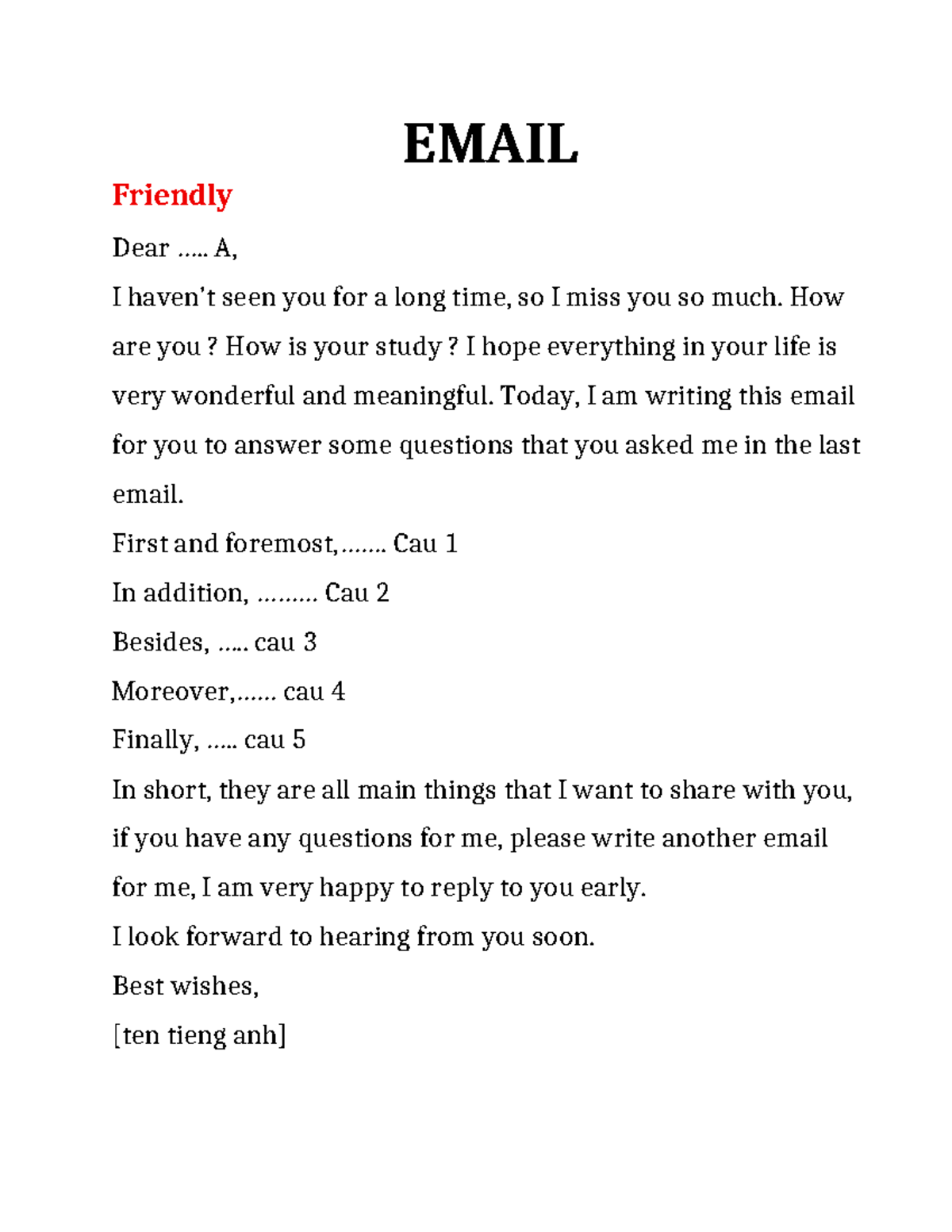 Writing Emails: Tips and Examples - JNJ - Studocu