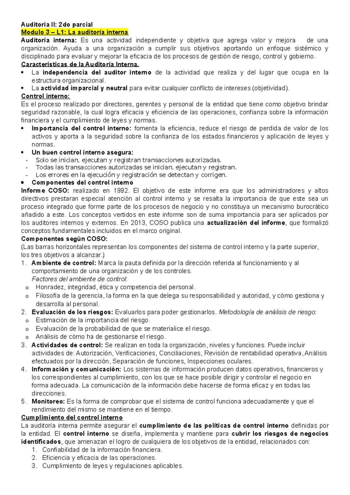 Auditoría II: Resumen 2do Parcial - Módulo 3 y 4 - Studocu