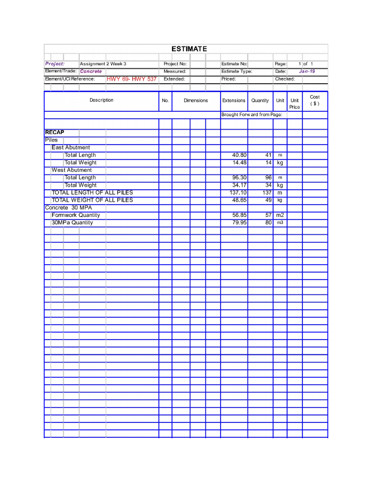 Estimating 2 Assignment 2: Week 3 Project Overview and Details - Studocu