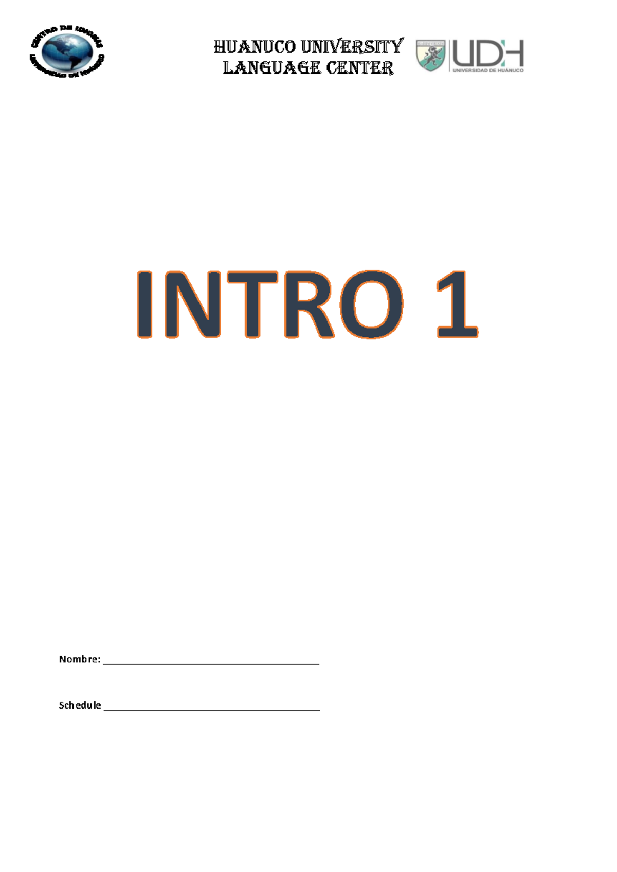 HUANUCO UNIVERSITY Language Center Unit 1 & 2 Lesson Notes - Studocu