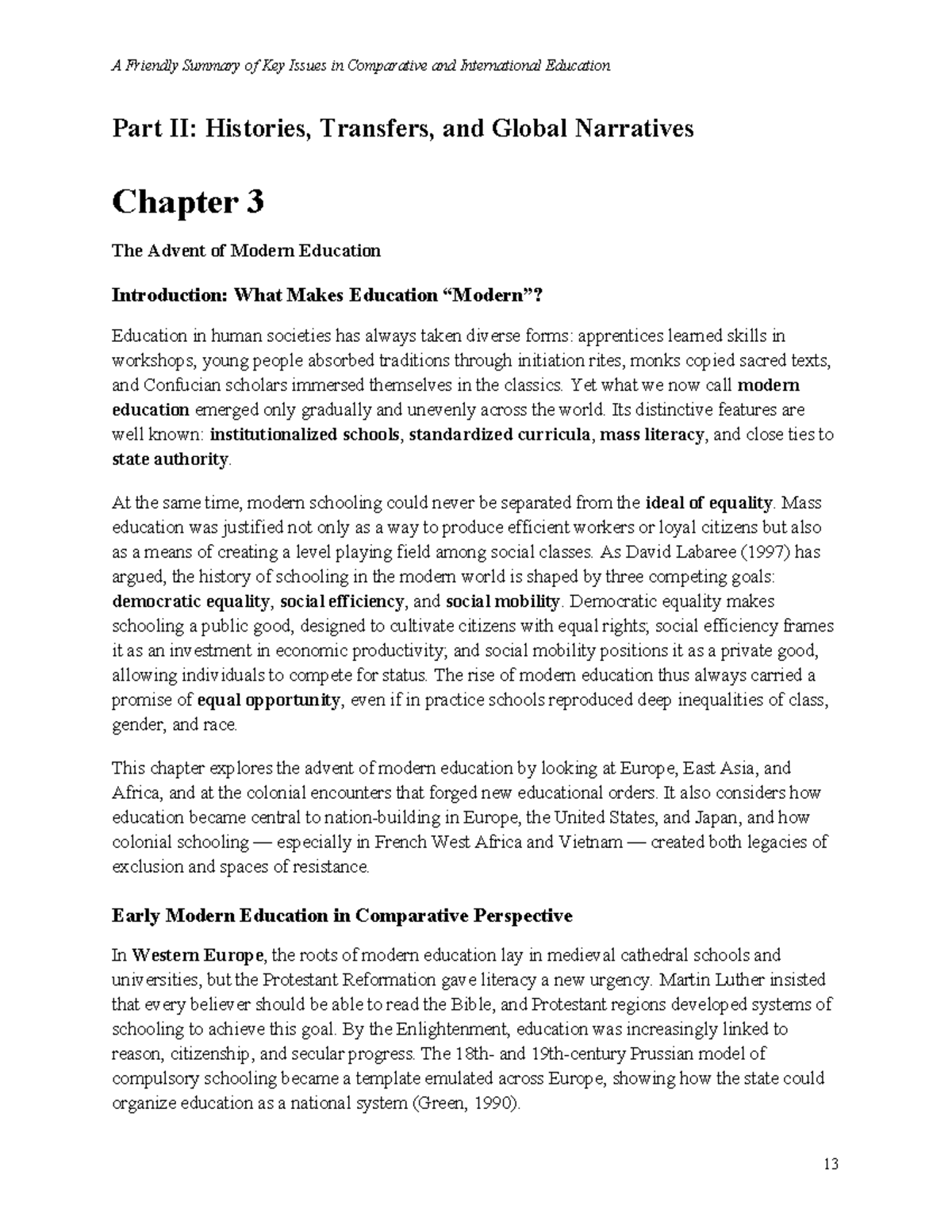 CIE Chapter 3: The Evolution of Modern Education and Its Global Impact ...