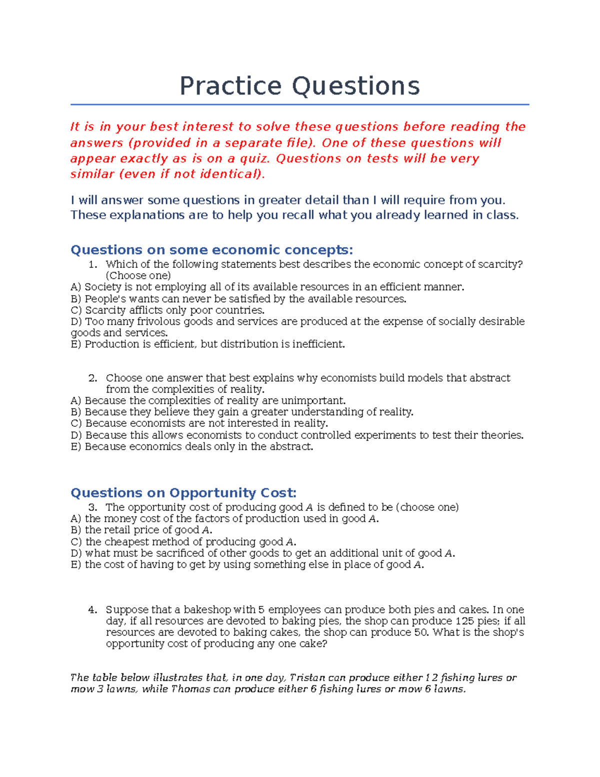 Topic 1 - Intro - Practice Questions - Practice Questions It is in your ...