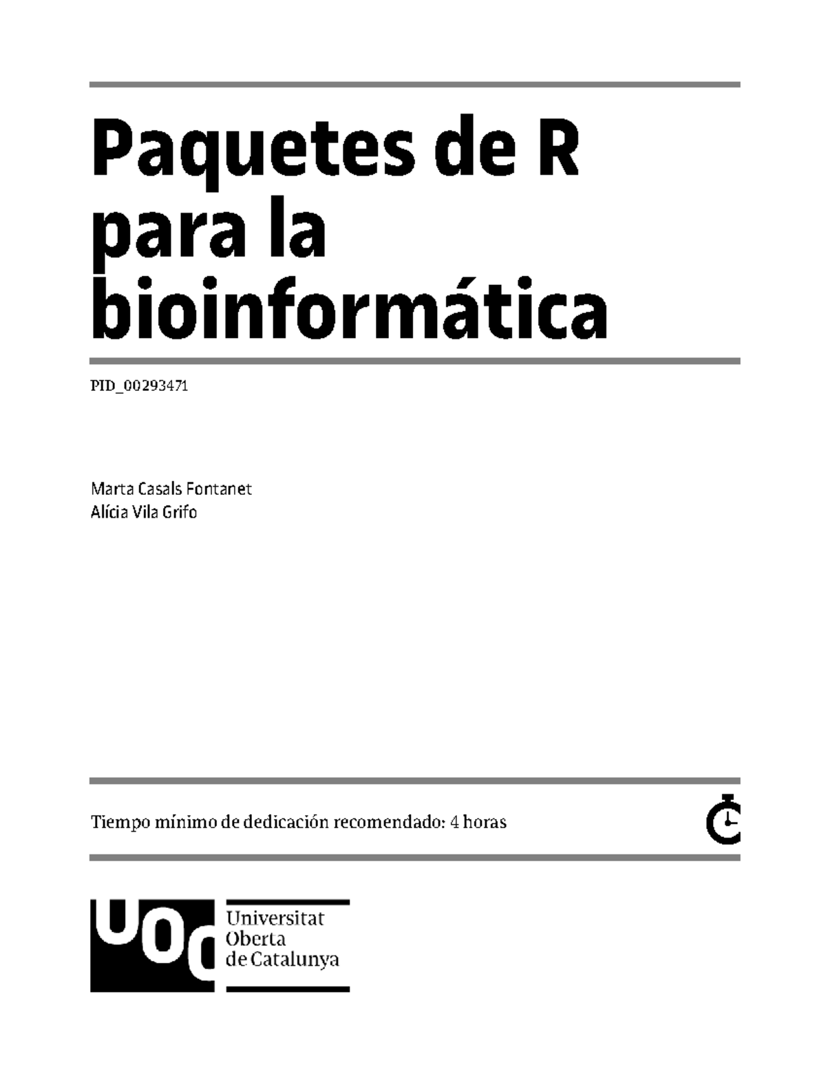 Paquetes de R para la Bioinformática - PID_00293471 - Studocu