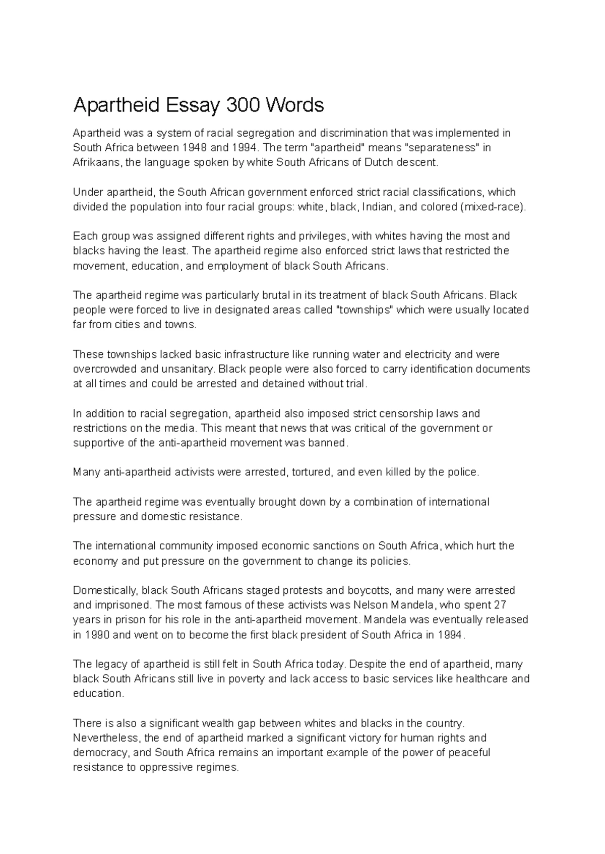 Gr9 History Notes Term 3 Apartheid and Human Rights in SA Studocu