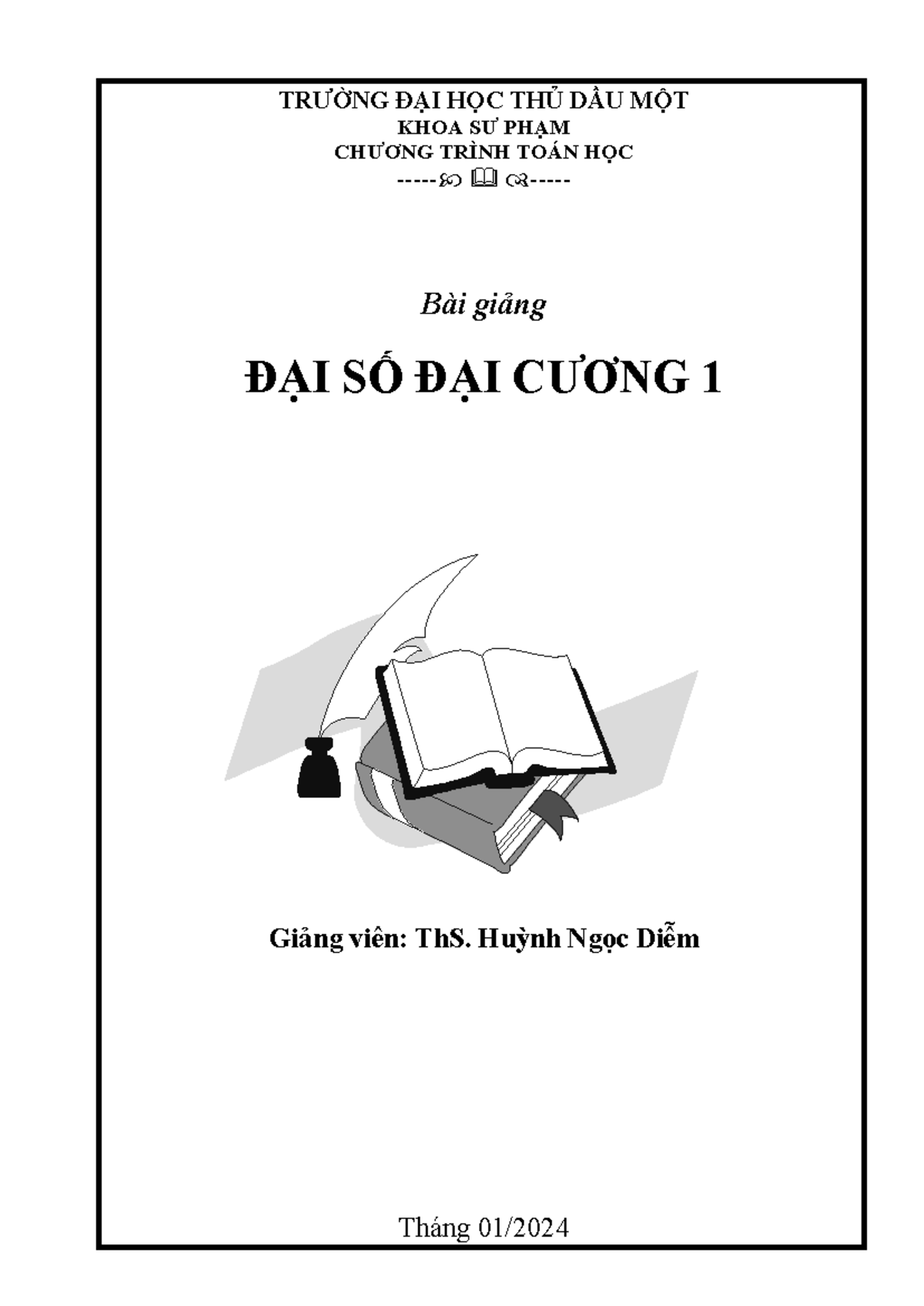 Đại số đại cương 1 - Bài giảng và Bài tập chi tiết - Document Preview