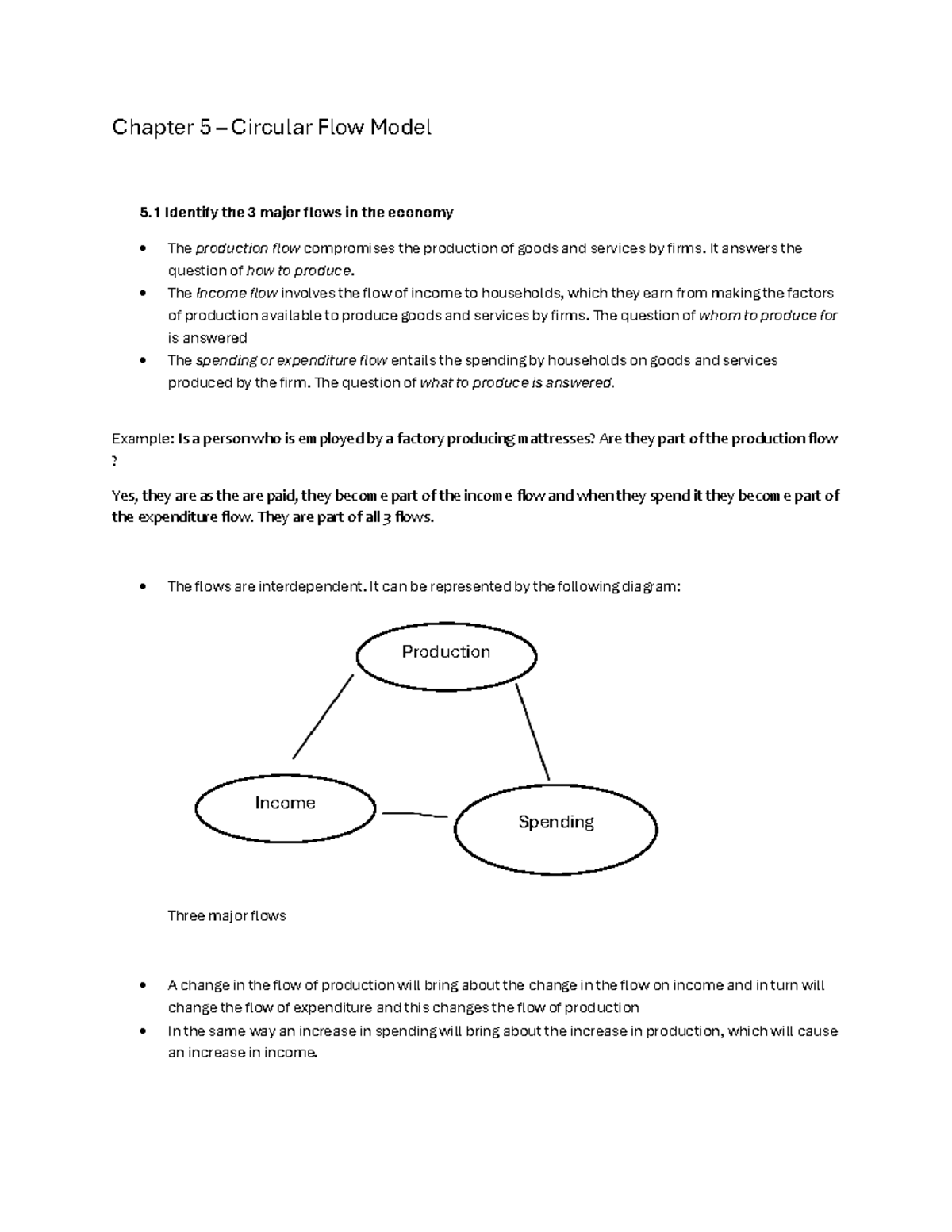 ECS 101 Lecture Notes: Chapter 5 - Circular Flow Model Analysis - Studocu