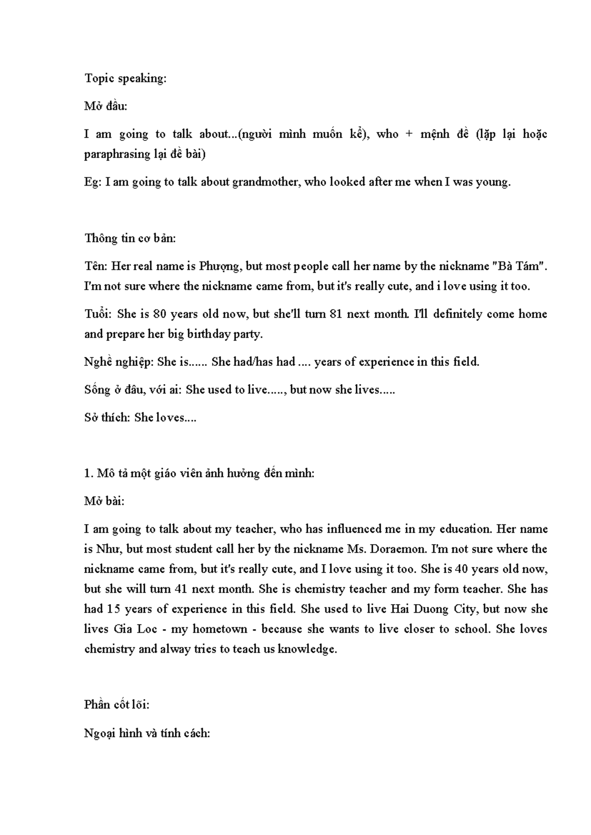 Speaking Assignment: Describing Influential People and Places - ABCC ...