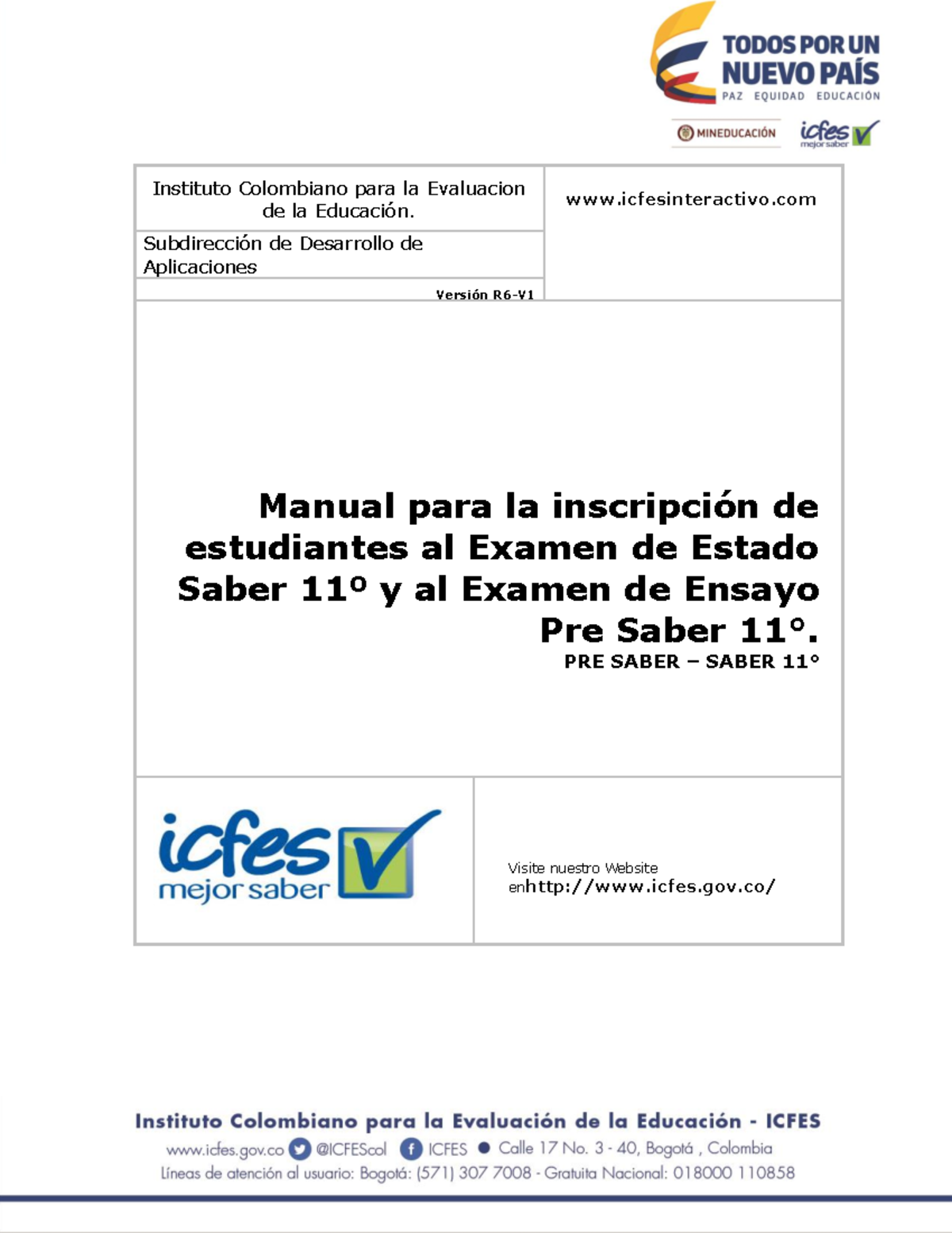 Manual de Inscripción para el Examen Saber 11 - ICFES - Studocu