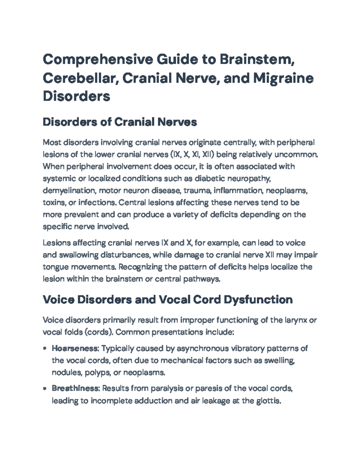 Comprehensive Review of Brainstem and Cranial Nerve Disorders ...