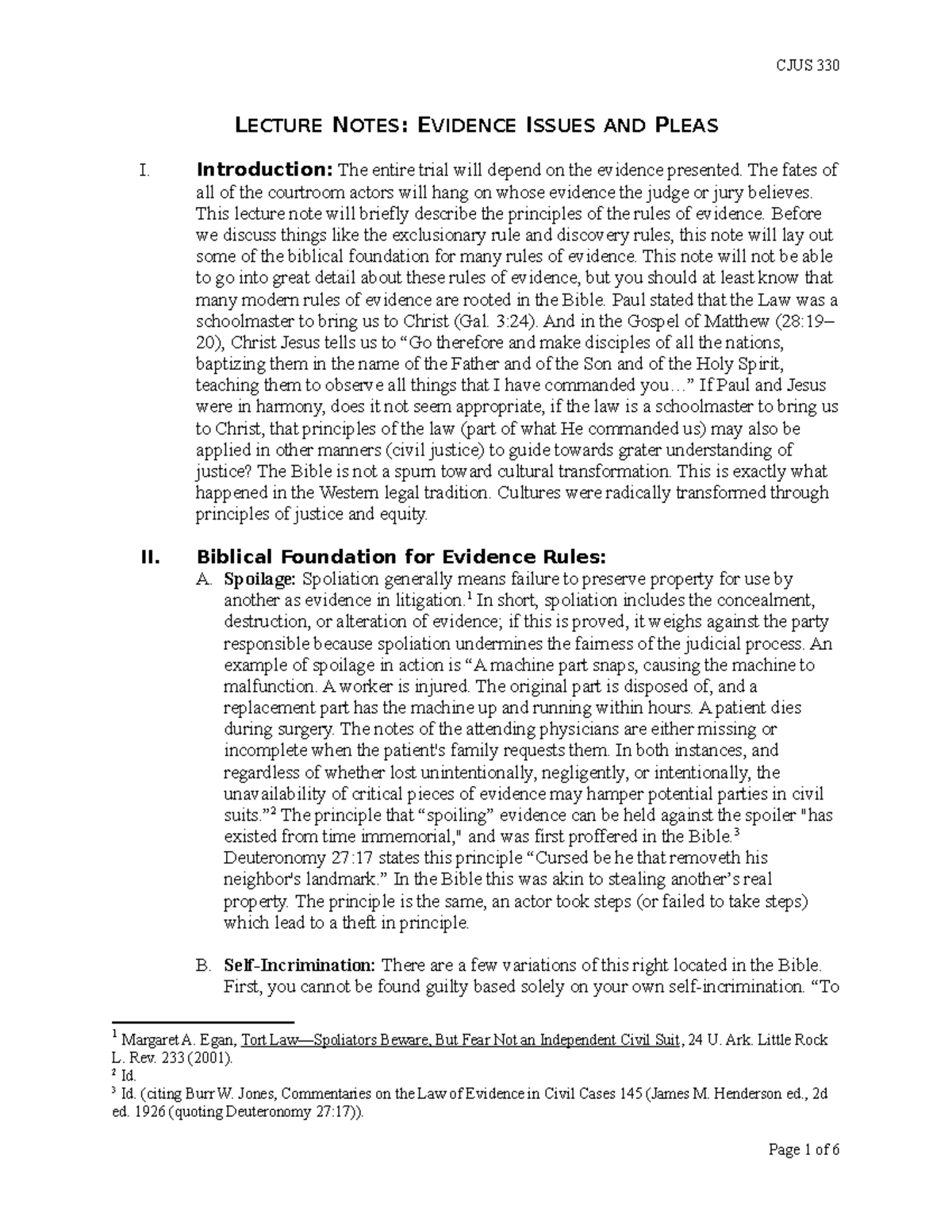 Lecture Notes Evidence Issues and Pleas - LECTURE NOTES: EVIDENCE ...