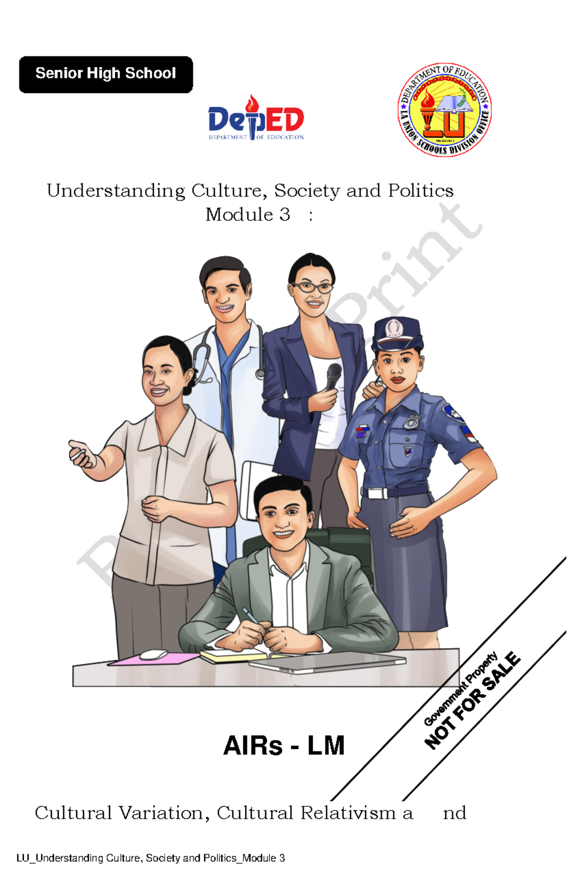 UCSP Q1 Mod3: Cultural Variation and Relativism in Society - Studocu