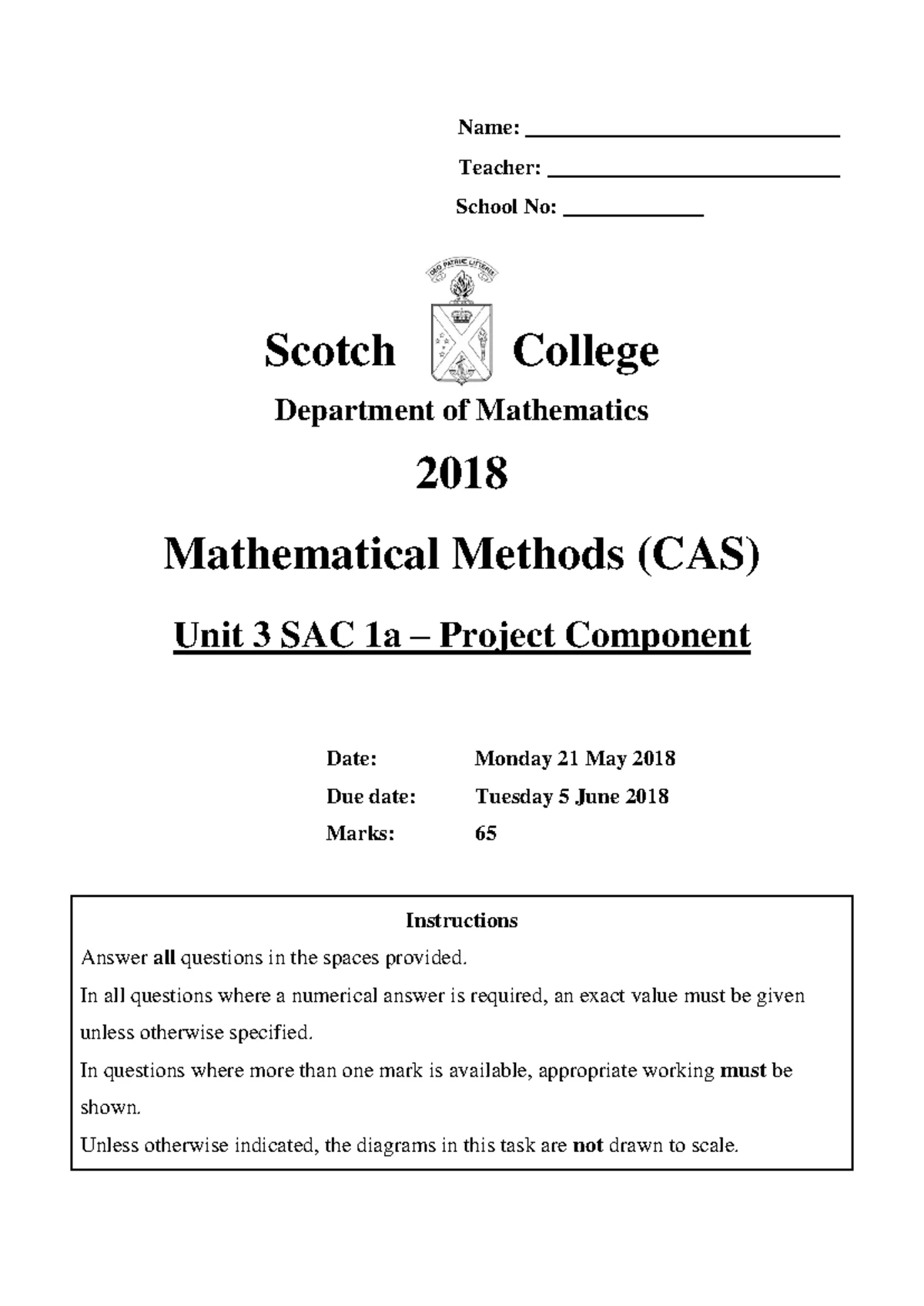 Mathematical Methods MM Formula Sheet for Written Exams 2023 - Studocu