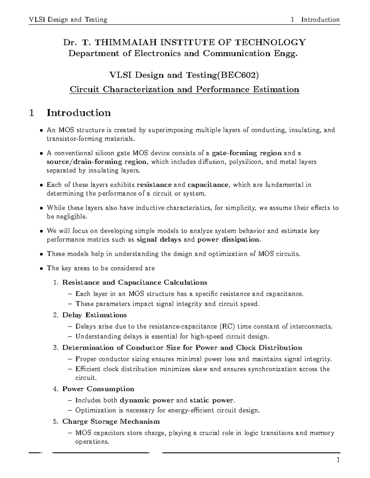 TEST 2 QUESTION BANK: VLSI DESIGN AND TESTING (BEC602) - Studocu