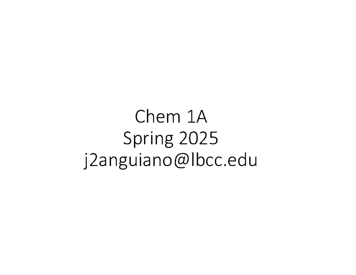 Chem 1A Chapter 1: Matter Classifications & Properties (Part III) - Studocu
