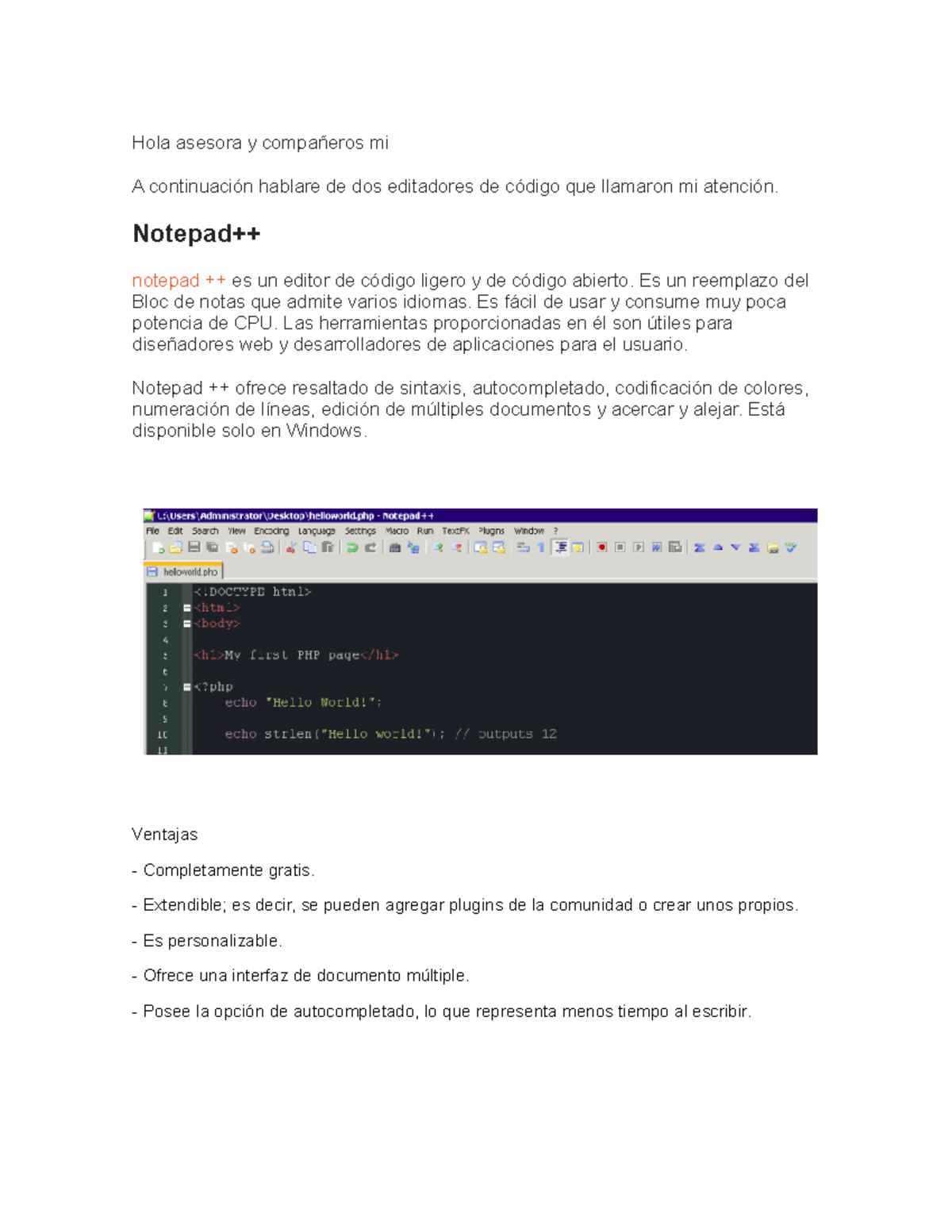 Comparativa de Editores de Código: Notepad++ vs Visual Studio Code ...