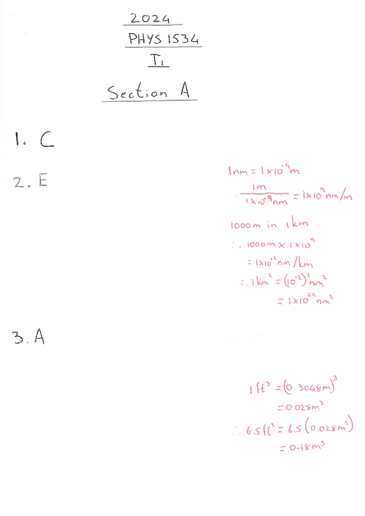 2024 PHYS 1834 Final Exam Study Guide - Studocu