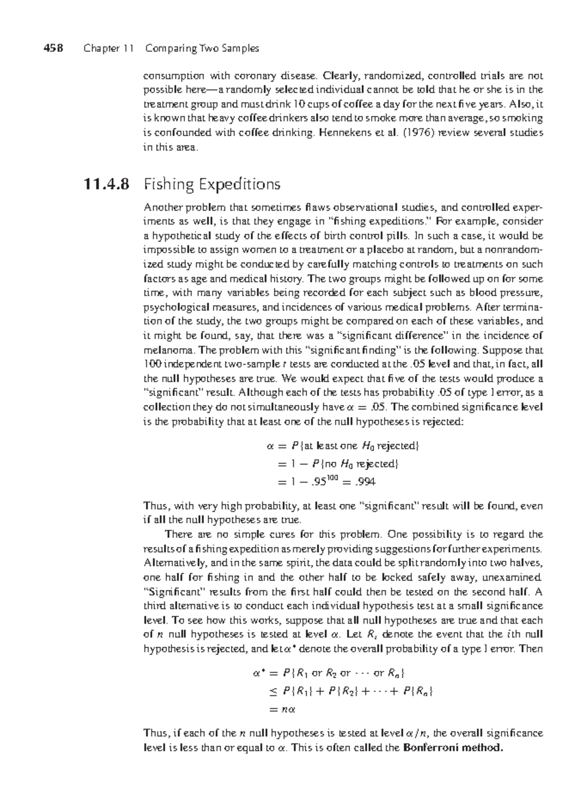 458 Chapter 11: Comparing Two Samples in Coronary Disease Analysis ...