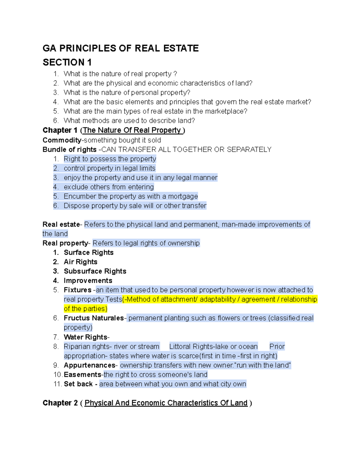 GA Real Estate Principles Exam Notes: Deeds, Contracts & Ownership ...